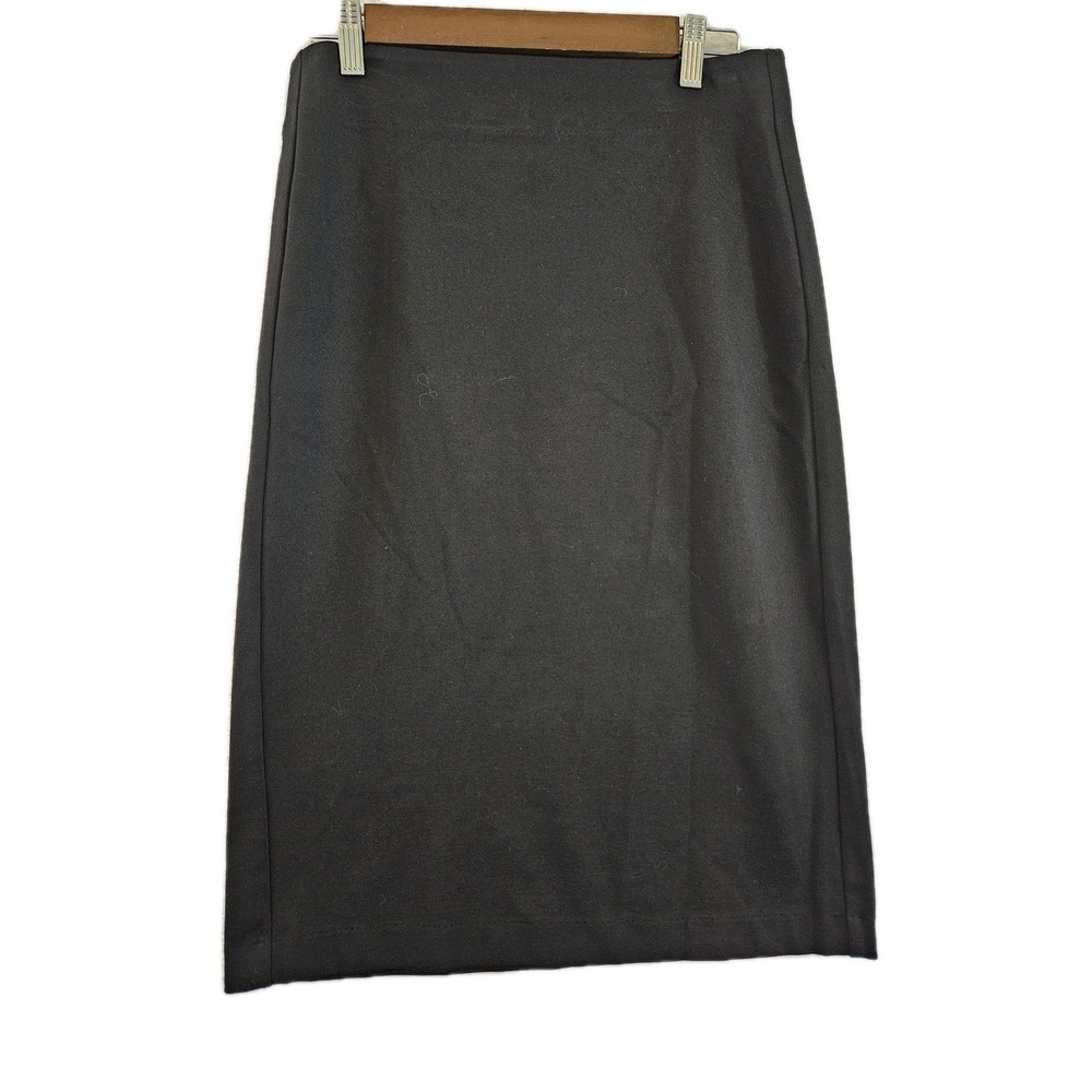Tahari Skirt Womens Medium Black Stretch Pencil Pull On Career Office Classic